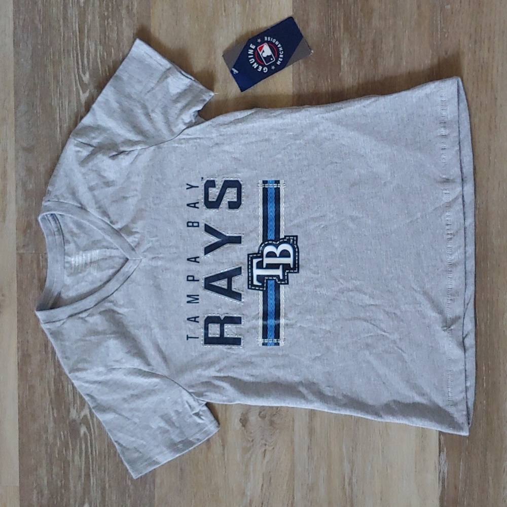 NWT MLB Tampa Bay Rays Youth Girls T-Shirt Grey Size L